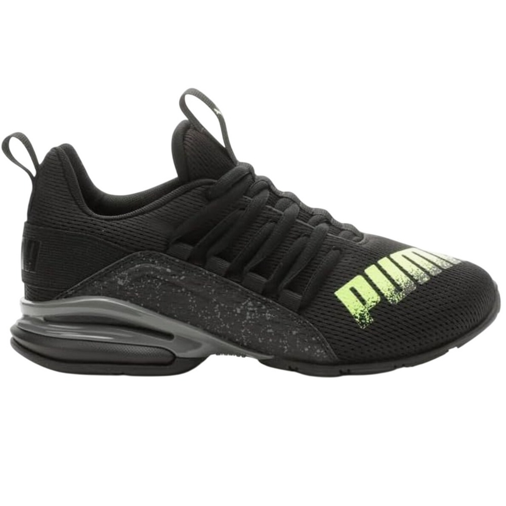 PUMA Axelion Trail 2 Black Green Running Shoes Boys Size 5 Athletic Sneakers